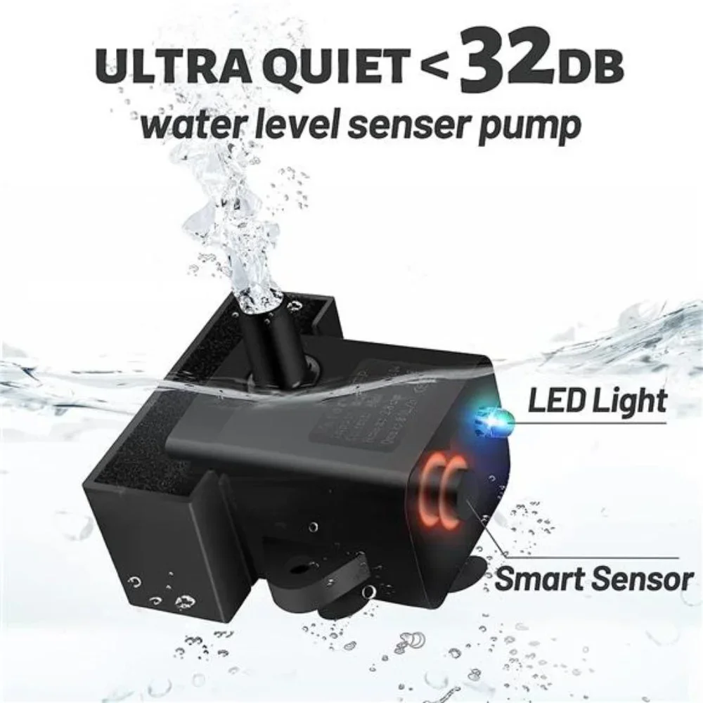 Fountain, 2.2L/74oz Ultra Quiet Water Bowl with Filter, Automatic Fountain